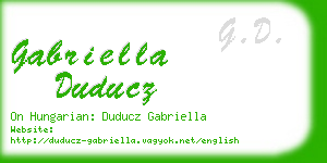 gabriella duducz business card